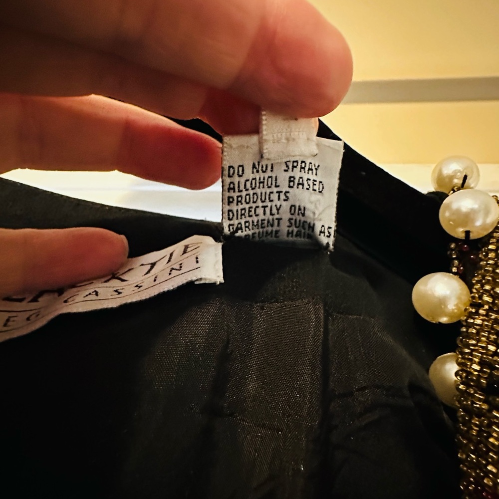 Oleg Cassini Black Tie Vtg Sequin Beaded Luxury Jacket Pearl Details. XL - Picture 9 of 13